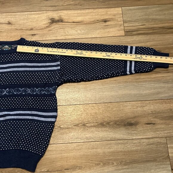 Men's VTG Jantzen Knit Sweater SZ LARGE Blue USA Made Retro Grandpa - Picture 7 of 11